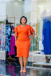 Elegant midi office dress